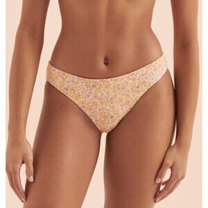 Billabong Women Size Large 12 Lowrider Bikini Summer Breeze Orange Floral NEW